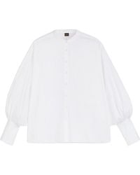 BOSS - Regular-Fit Cotton-Poplin Shirt With Kimono Sleeves - Lyst