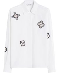 Max Mara - Cotton Poplin Embroidered Shirt - Lyst