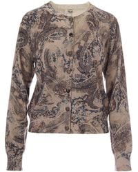 Liu Jo - Printed Knit Cardigan - Lyst