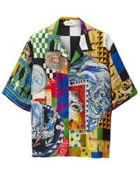 Versace - Pattern-Printed Short-Sleeved Twill Shirt - Lyst