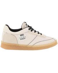 MM6 by Maison Margiela - Logo-Patch Lace-Up Sneakers - Lyst