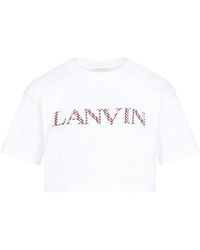 Lanvin - 'Curb Embroidered Cropped T-Shirt - Lyst