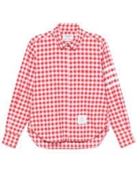 Thom Browne - Gingham Check Long-Sleeve Cotton Shirt - Lyst