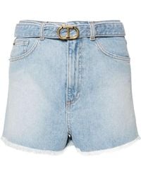 Twinset - Belted Denim Shorts - Lyst