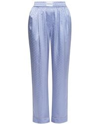 T By Alexander Wang - Silk-Jacquard Wide-Leg Trousers - Lyst