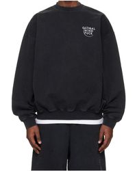 Vetements - 'Global Mf' Long-Sleeve Crew Neck Sweatshirt - Lyst