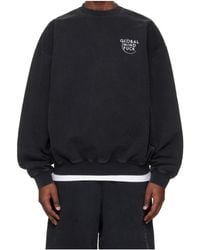 Vetements - 'Global Mf' Long-Sleeve Crew Neck Sweatshirt - Lyst