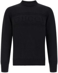 Gucci - Logo Intarsia Knitted Sweater - Lyst
