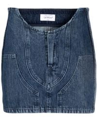 Off-White c/o Virgil Abloh - Denim High-Rise Cutout Mini Skirt - Lyst