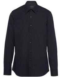 Prada - Long-Sleeved Poplin Shirt - Lyst