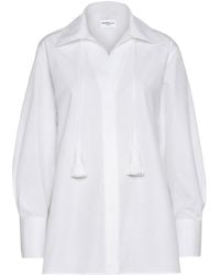 Marella - Neckerchief-Adorned Cotton Poplin Shirt - Lyst