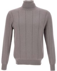 Eleventy - High Collar Long Sleeve Sweater - Lyst