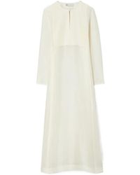 Tory Burch - Pleated Crewneck Long Caftan - Lyst