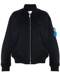 Off-White c/o Virgil Abloh - Logo Embroidered Zip-Up Jacket - Lyst