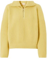 &Daughter - Ribbed Wool Half-Zip Sweater - Lyst