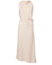 Victoria Beckham - Asymmetric Draped Floral Satin Midi Dress - Lyst