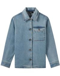 A.P.C. - Janice Buttoned Denim Jacket - Lyst