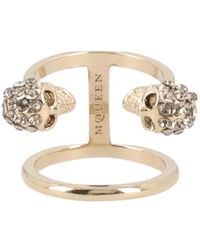 McQueen - Skull Embellished Ring - Lyst