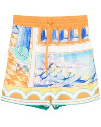 CASABLANCA - Elastic Waist Shorts - Lyst