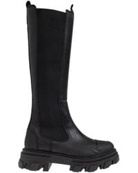 Ganni - Chelsea High Leather Boots - Lyst