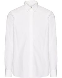 Valentino - Stud Detailed Curved Hem Shirt - Lyst