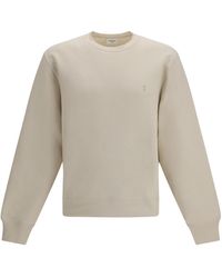 Saint Laurent - Logo Embroidered Crewneck Sweatshirt - Lyst