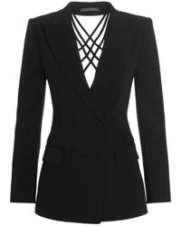 Alberta Ferretti - Cut-Out Back Double-Breasted Blazer - Lyst