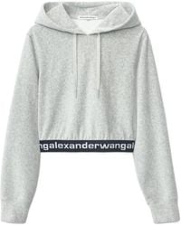 Alexander Wang - Elasticated Hem Cropped Hoodie - Lyst