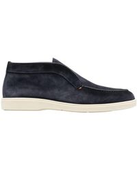 Santoni - Tonal-Stitching Leather Loafers - Lyst