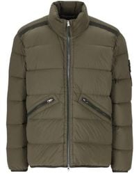 Stone Island - High-Neck Zip-Up Coat - Lyst