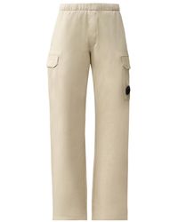 C.P. Company - Diagonal Raised Fleece Lens Cargo Sweatpants - Lyst
