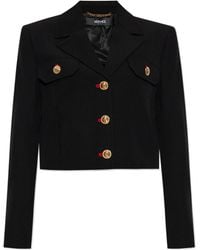 Versace - Button-Up Cropped Blazer - Lyst
