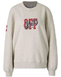 Off-White c/o Virgil Abloh - Logo-Print Crew-Neck Sweater - Lyst