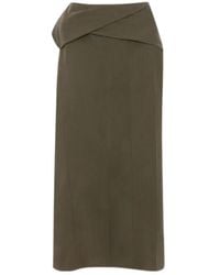 Victoria Beckham - Back Slit Midi Skirt - Lyst