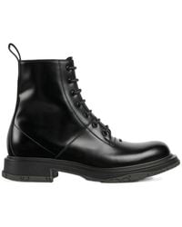 Gucci - Tonal Logo Lace-Up Boots - Lyst