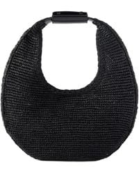 STAUD - Large Leather-Trimmed Raffia Tote - Lyst