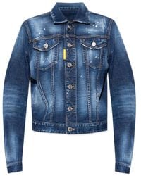 DSquared² - Icon Paint-Splatter Denim Jacket - Lyst