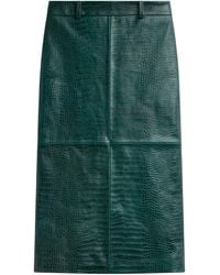 Frankie Shop - Midi Taney Croc Leather Skirt - Lyst