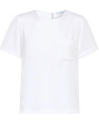 Max Mara - Pagano Embroidered-Logo Chest-Pocket T-Shirt - Lyst