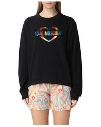Moschino - Logo-Print Cotton Blend Sweatshirt - Lyst