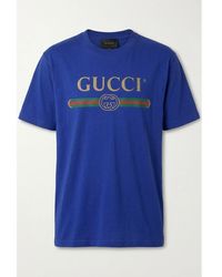 Gucci - Silk Blend Jersey T-Shirt With Print - Lyst