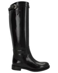 Prada - Round-Toe Zipped Boots - Lyst