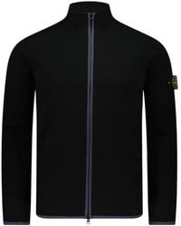 Stone Island - Compass-Patch High-Neck Zipped Cardigan - Lyst