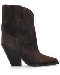 Isabel Marant - Suede Heeled Ankle Boots 'Leyane' - Lyst
