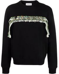 Lanvin - Embroidered-Logo Sweatshirt - Lyst