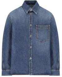 Givenchy - Collared Long-Sleeve Denim Shirt - Lyst