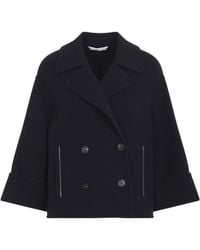 Peserico - Cropped Double-Breasted Coat - Lyst