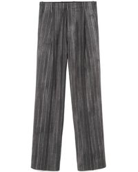 Versace - Pinstripe High-Waist Tailored Pants - Lyst