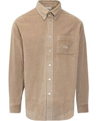 Drole de Monsieur - Drôle De Monsieur La Chemise Logo Embroidered Corduroy Shirt - Lyst