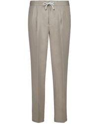 Brunello Cucinelli - Drawstring Tapered Leg Trousers - Lyst